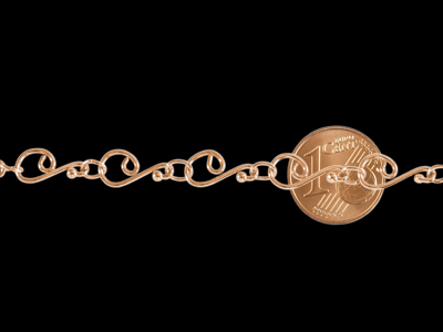 rosegold Kette mit Größenvergleich